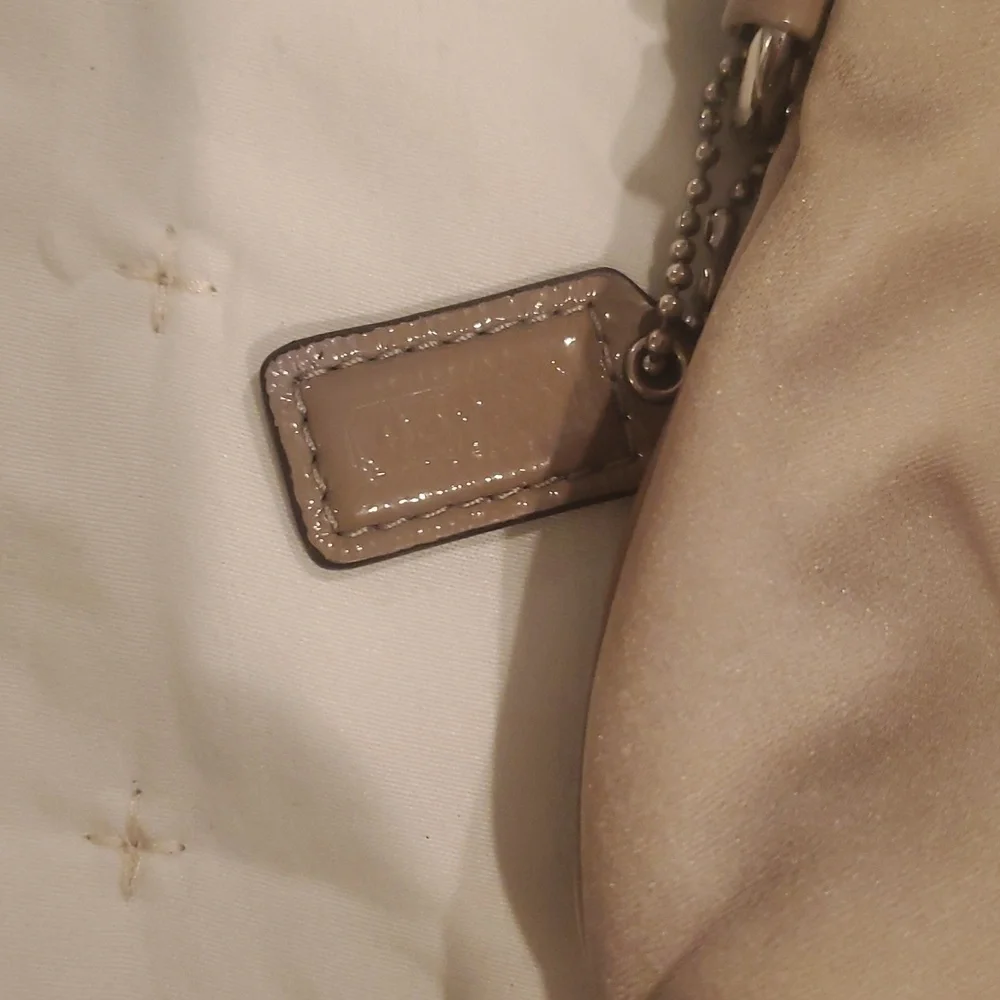 Coach Cream Satin Wristlet 8.5 X 5.5